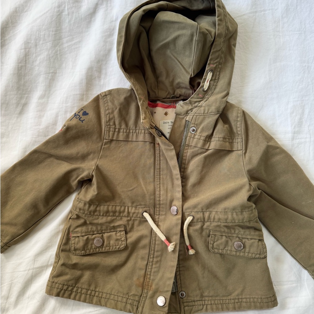 Zara Baby Girl Cream and Gold Crown Outerwear